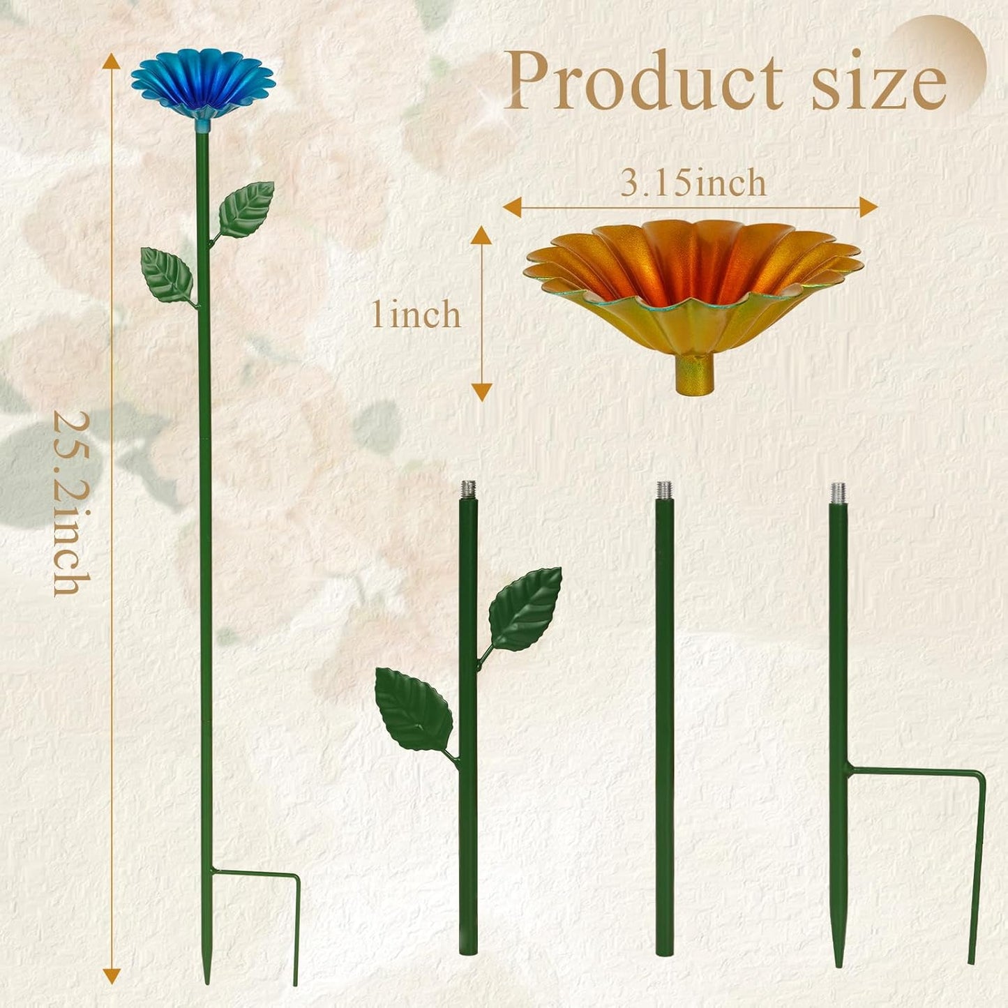 Bienen-Bewässerungsstation, Bienenbad für Garten, Metall, Bienen-Wasserspender mit Blumen-Design, bunte Schmetterling-Bienen-Badeschüssel für den Außenbereich, Garten, Hof, Dekoration (Rot