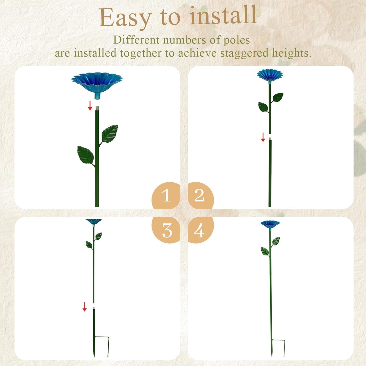 Bienen-Bewässerungsstation, Bienenbad für Garten, Metall, Bienen-Wasserspender mit Blumen-Design, bunte Schmetterling-Bienen-Badeschüssel für den Außenbereich, Garten, Hof, Dekoration (Rot